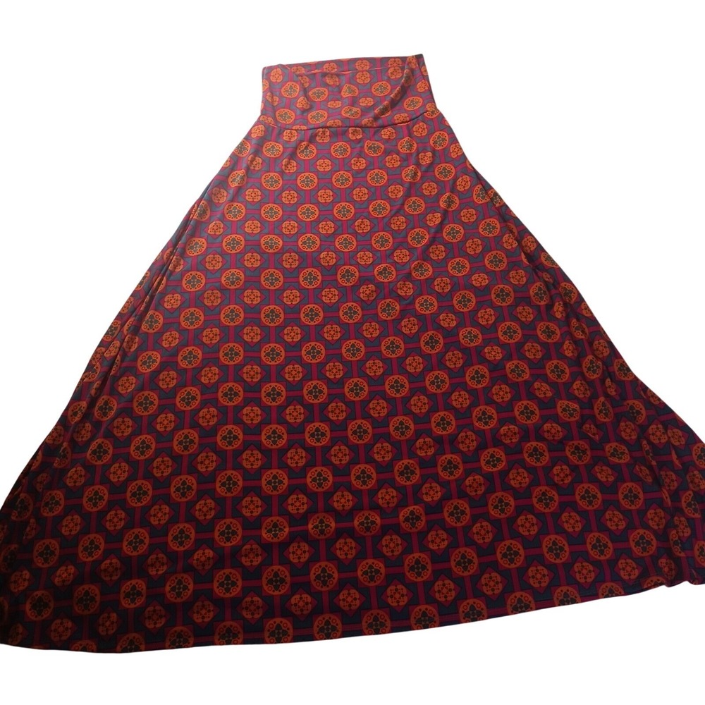 LuLaRoe Maxi Skirt Geometric Print‎ Stretch Knit Women's XS NWT Retro Boho Chic